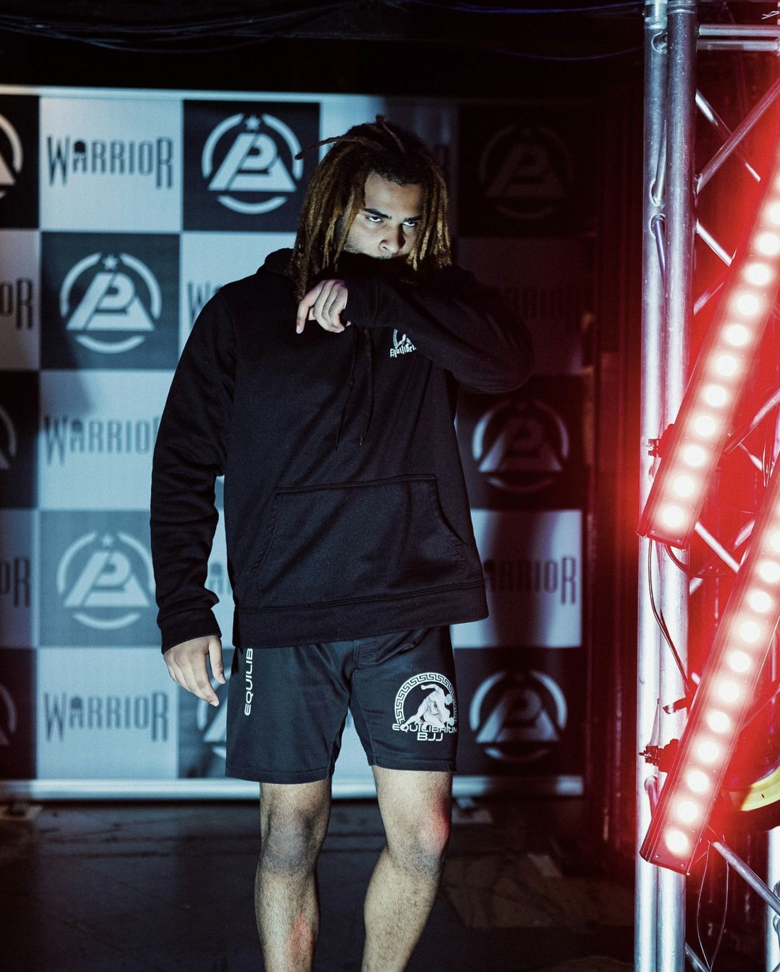 Equilibrium fighter walking out at a grappling event